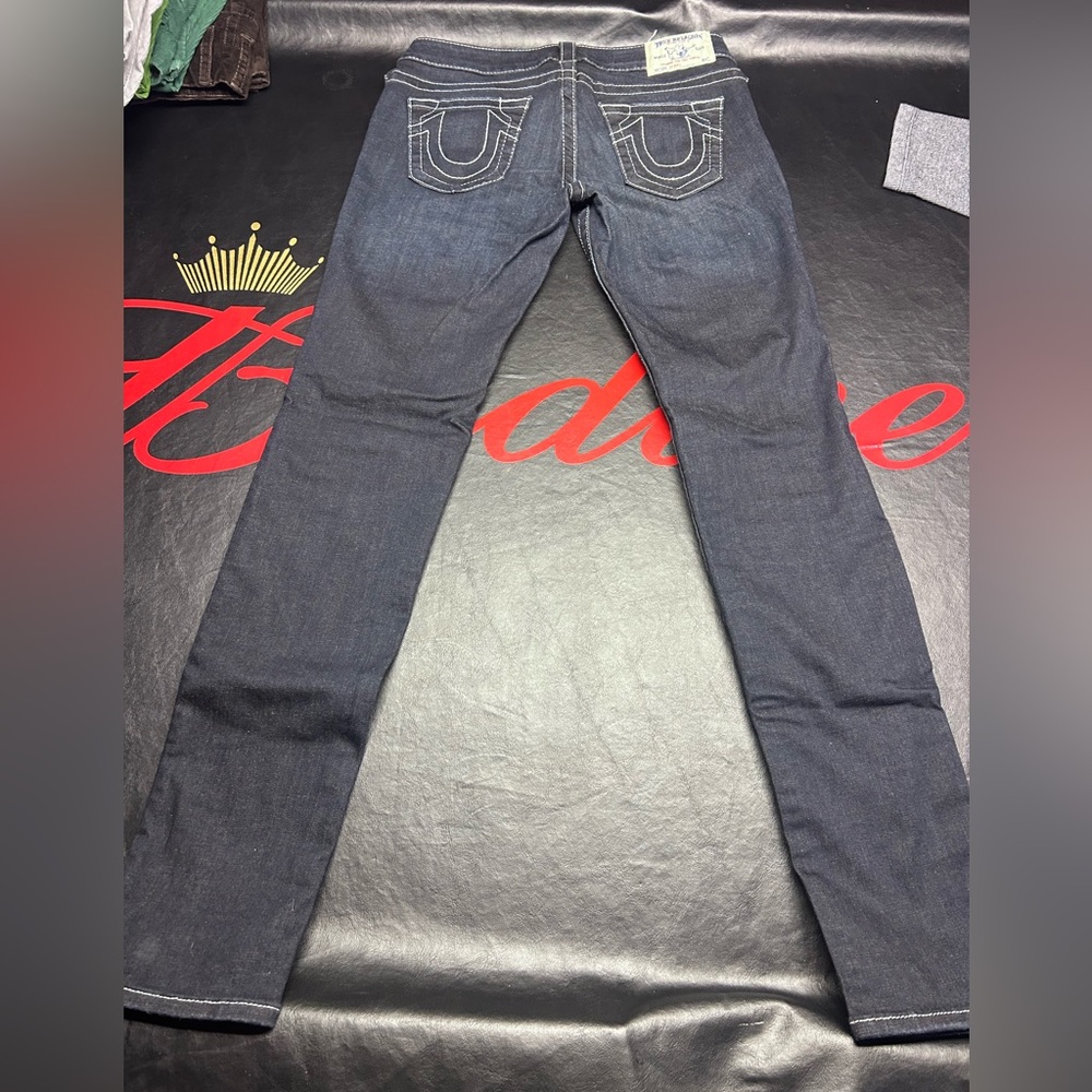 True Religion Dark Blue Jeans. Low rise skinny jeans